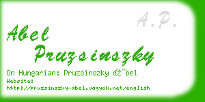 abel pruzsinszky business card